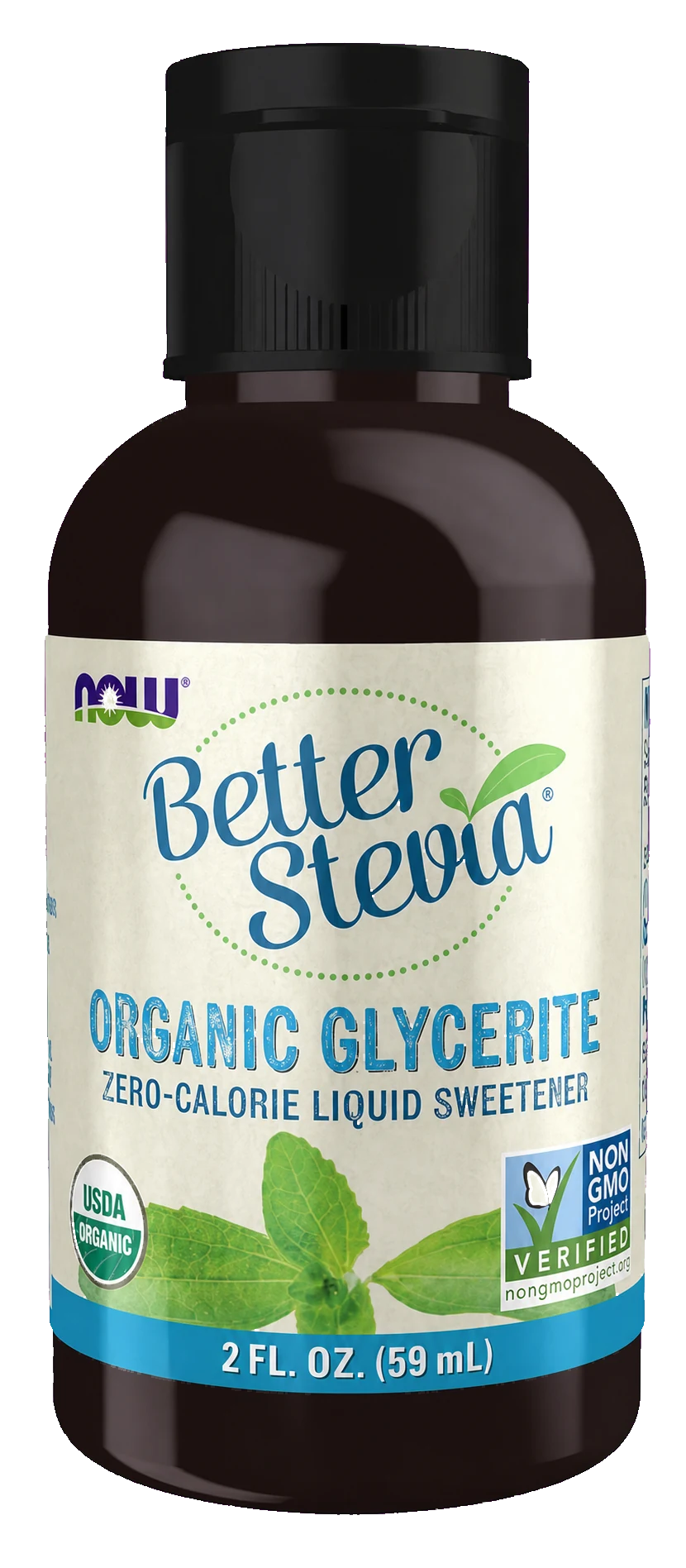 Two-ounce bottle of NOW Foods BetterStevia liquid