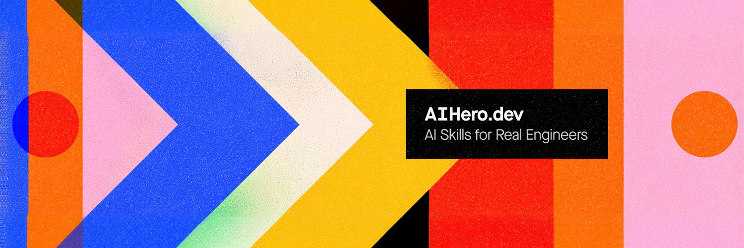 Matt Pocock’s X header for AIHero.dev with colorful geometric arrows